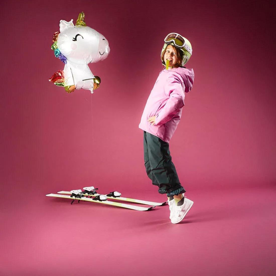 EUCALYPTUS GREEN Kids' warm and waterproof ski jacket, 6-14 years 550, No Color, large image number 1