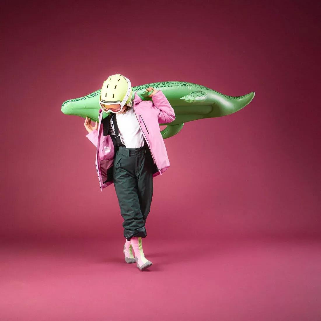 EUCALYPTUS GREEN Kids' warm and waterproof ski jacket, 6-14 years 550, No Color, medium