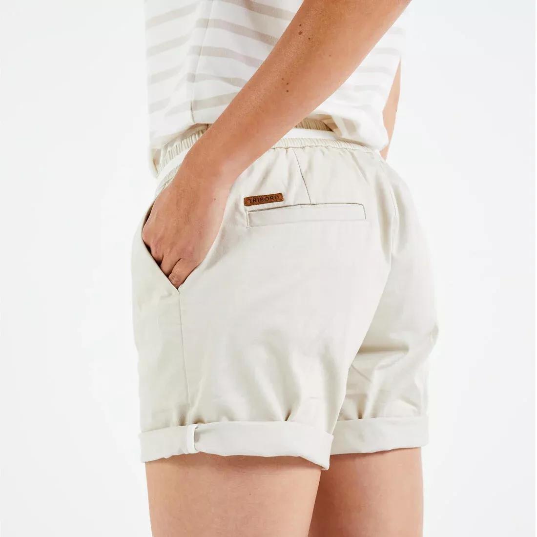 Women Sailing Shorts Sailing 100, Beige, No Color, large image number 2