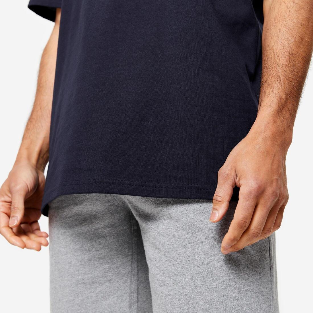 ASPHALT BLUE Men's Fitness T-Shirt 500 Essentials, , large image number 6