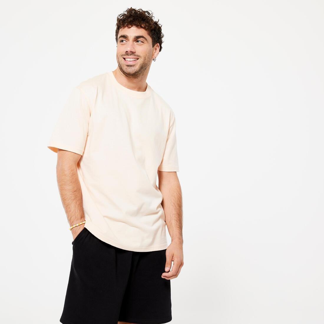 Men Fitness T-Shirt - 500 Essentials, Khaki, , large image number 1