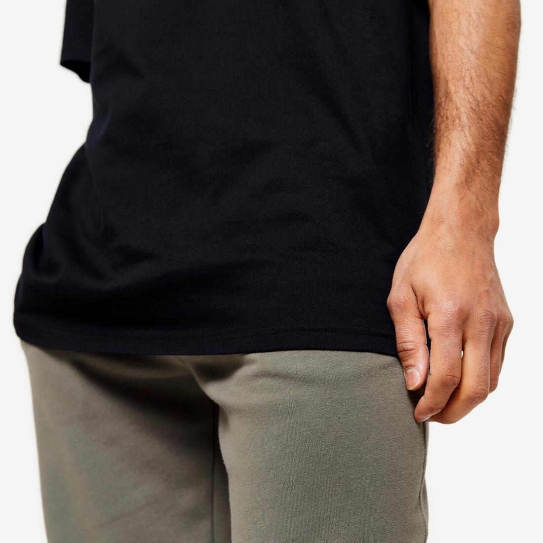 Men Fitness T-Shirt - 500 Essentials, Khaki, No Color, large image number 5