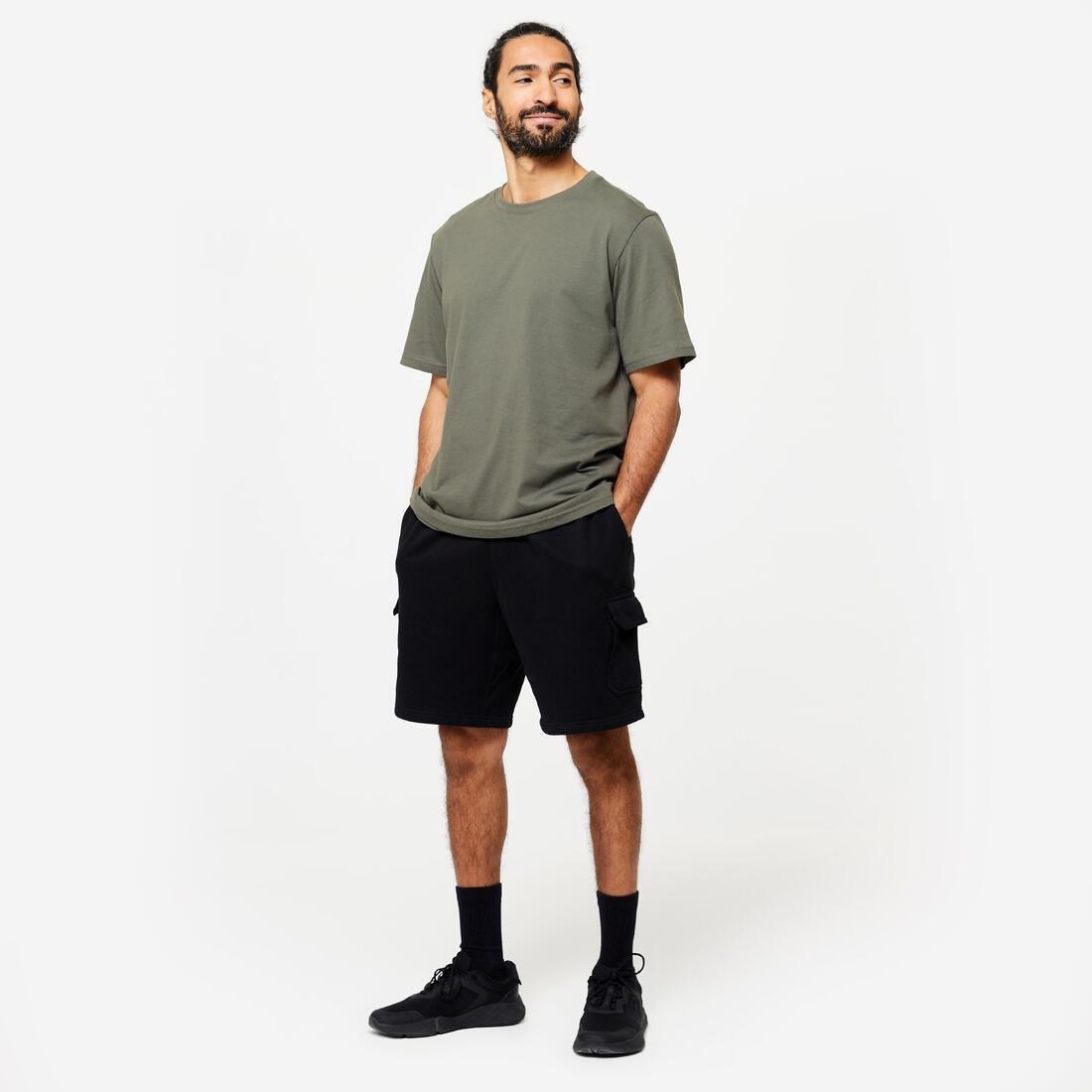 Men Fitness T-Shirt - 500 Essentials, Khaki, , large image number 9