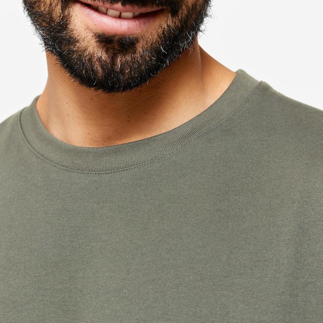 Men Fitness T-Shirt - 500 Essentials, Khaki, , large image number 11