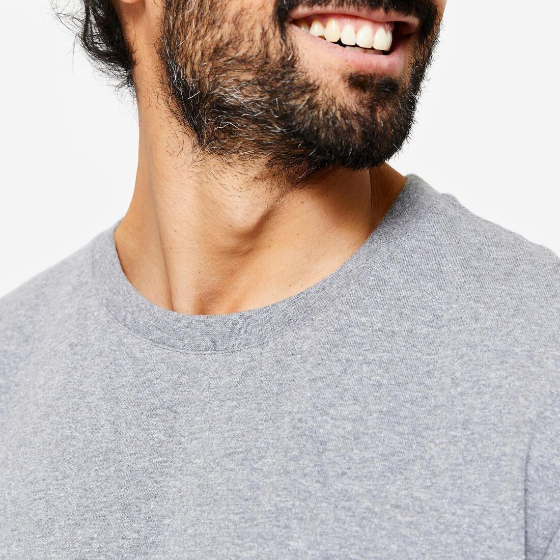 Men Fitness T-Shirt - 500 Essentials, Khaki, No Color, large image number 12