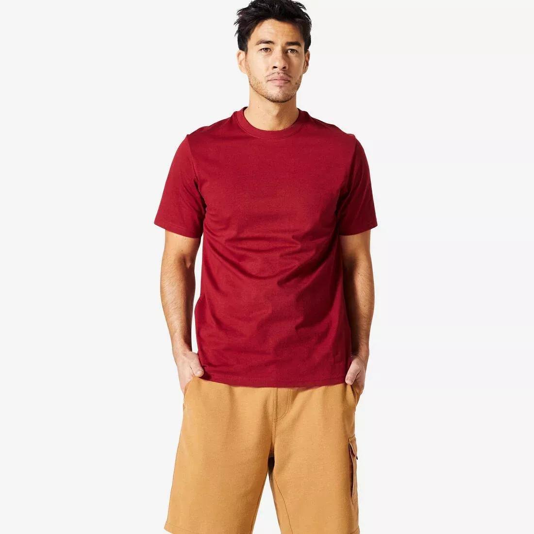 Men's 500 Essentials T-Shirt, bordeaux, No Color, medium
