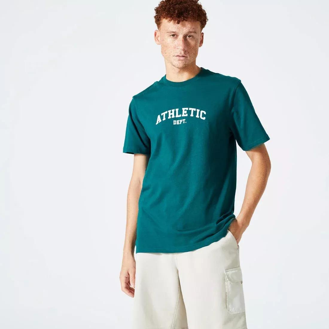 Men Fitness T-Shirt - 500 Essentials, Green, , medium