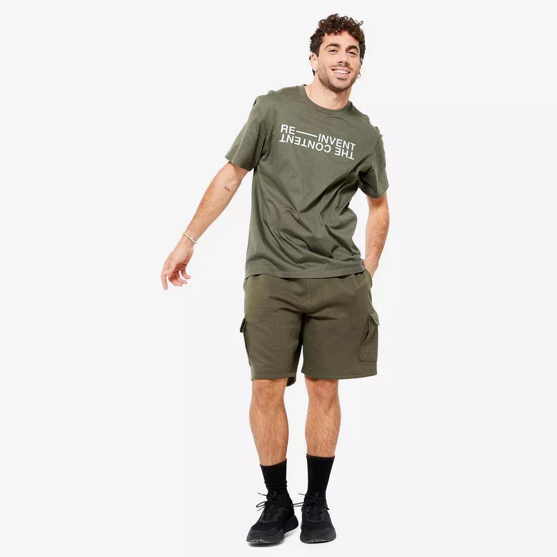 Men Fitness T-Shirt - 500 Essentials, Green, , large image number 7