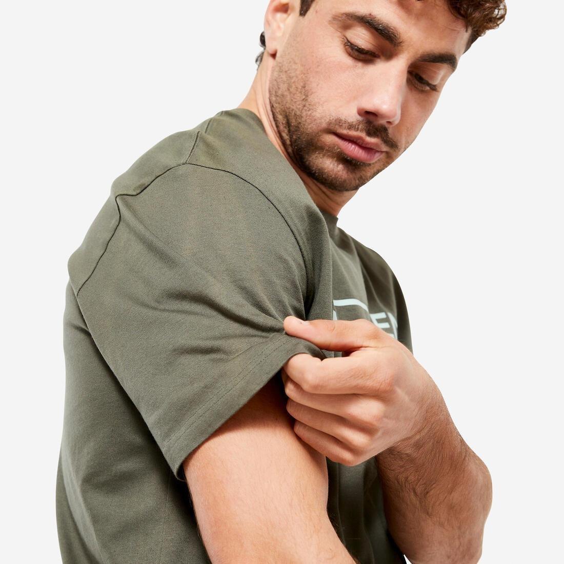 Men Fitness T-Shirt - 500 Essentials, Green, , large image number 9