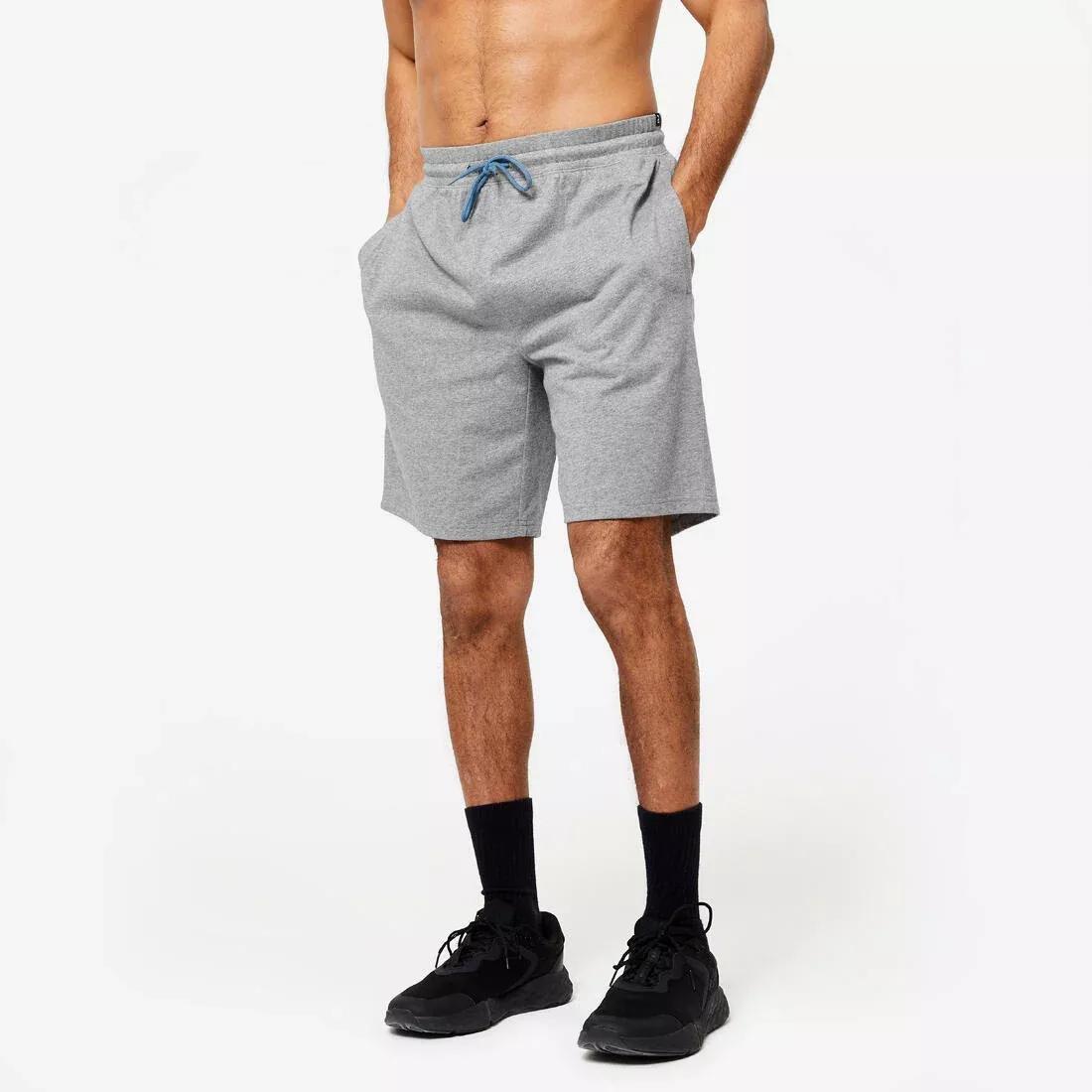 Men Fitness Shorts - 500 Essentials, Khaki, No Color, large image number 2