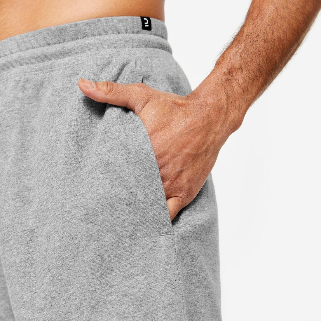 Men Fitness Shorts - 500 Essentials, Khaki, No Color, large image number 6