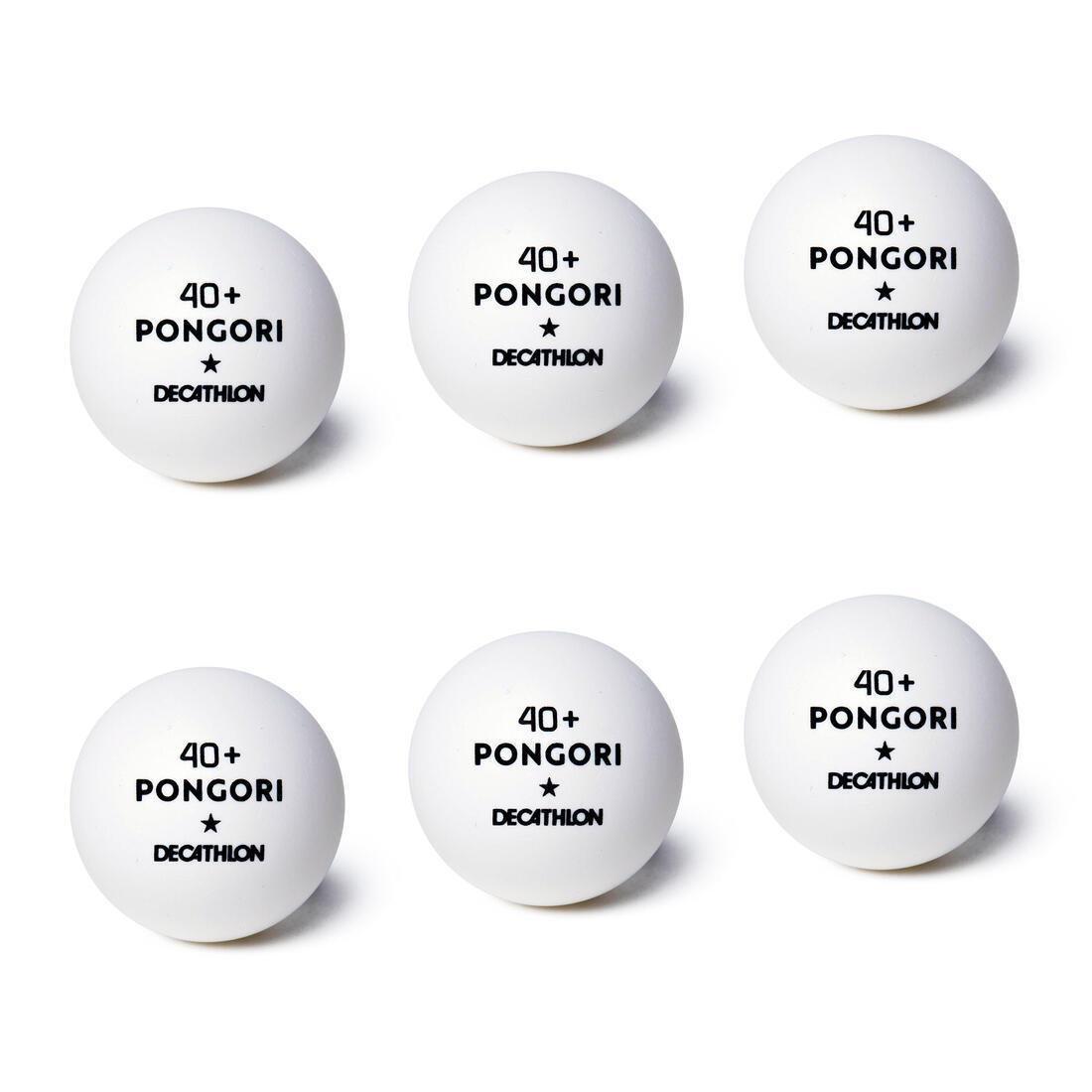 Table Tennis Balls - Ttb 100 1* 40+ 6-Pack, White, No Color, large image number 2