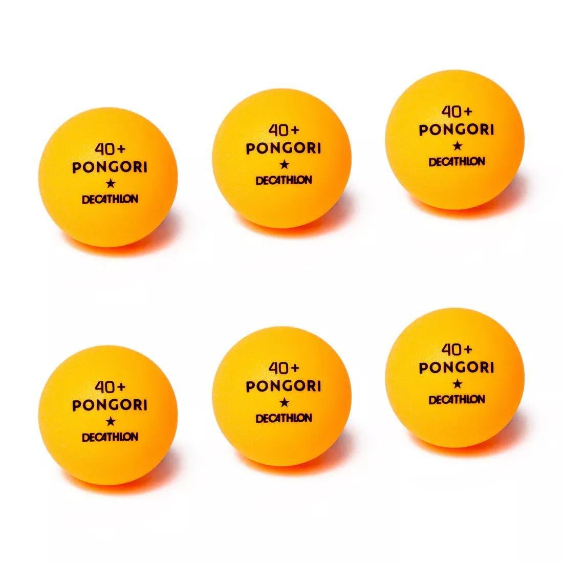 Table Tennis Balls - Ttb 100 1* 40+ 6-Pack, Fluo Pale Orange, No Color, large image number 0