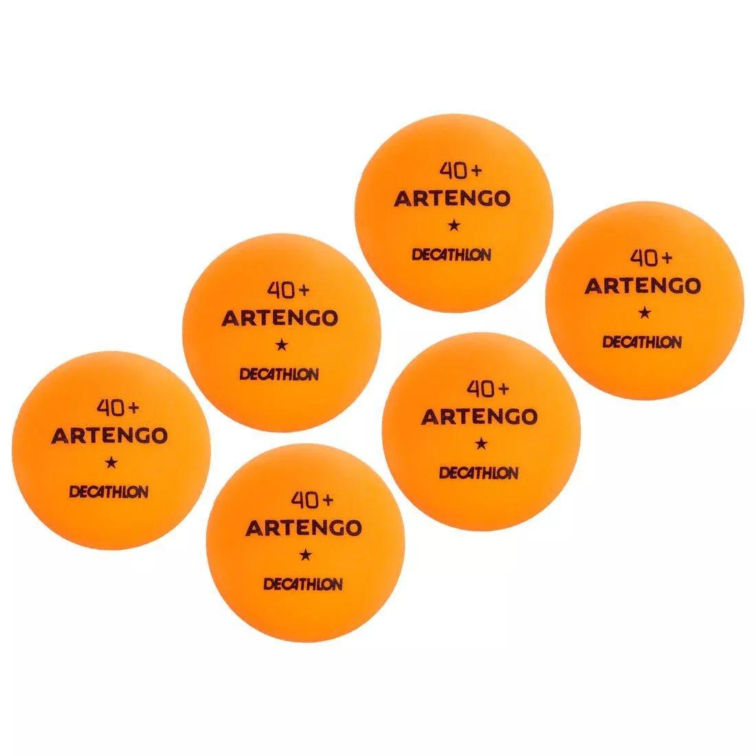 Table Tennis Balls - Ttb 100 1* 40+ 6-Pack, Fluo Pale Orange, No Color, large image number 1
