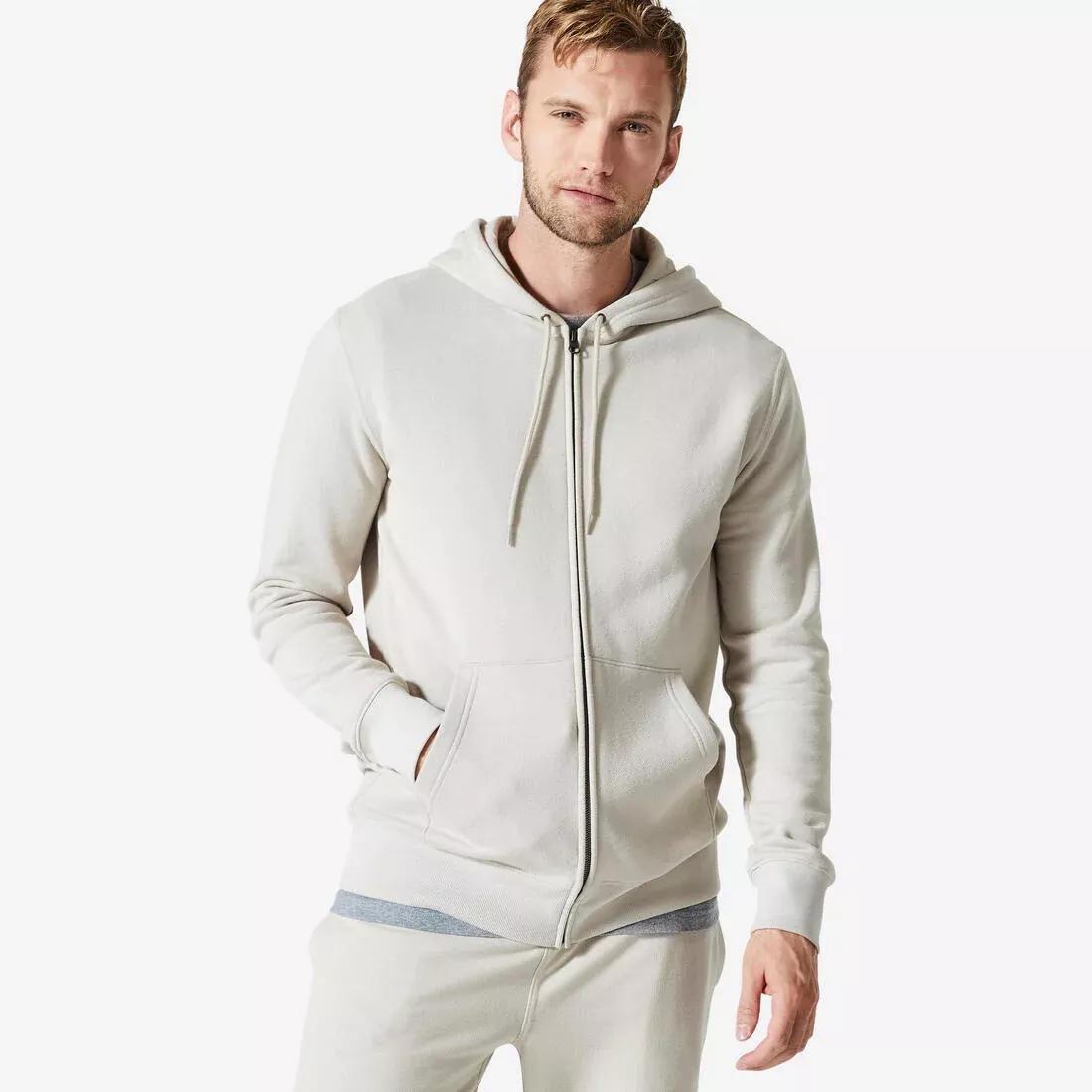 Men Sweatshirts Sweat Hood Zip 500, Blue, No Color, medium