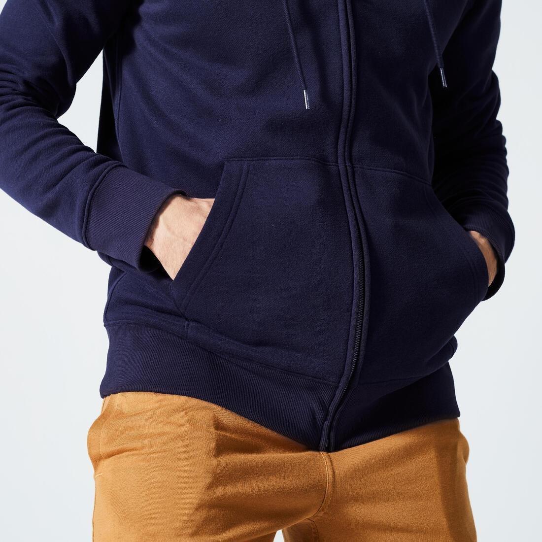 Men Sweatshirts Sweat Hood Zip 500, Blue, , large image number 2