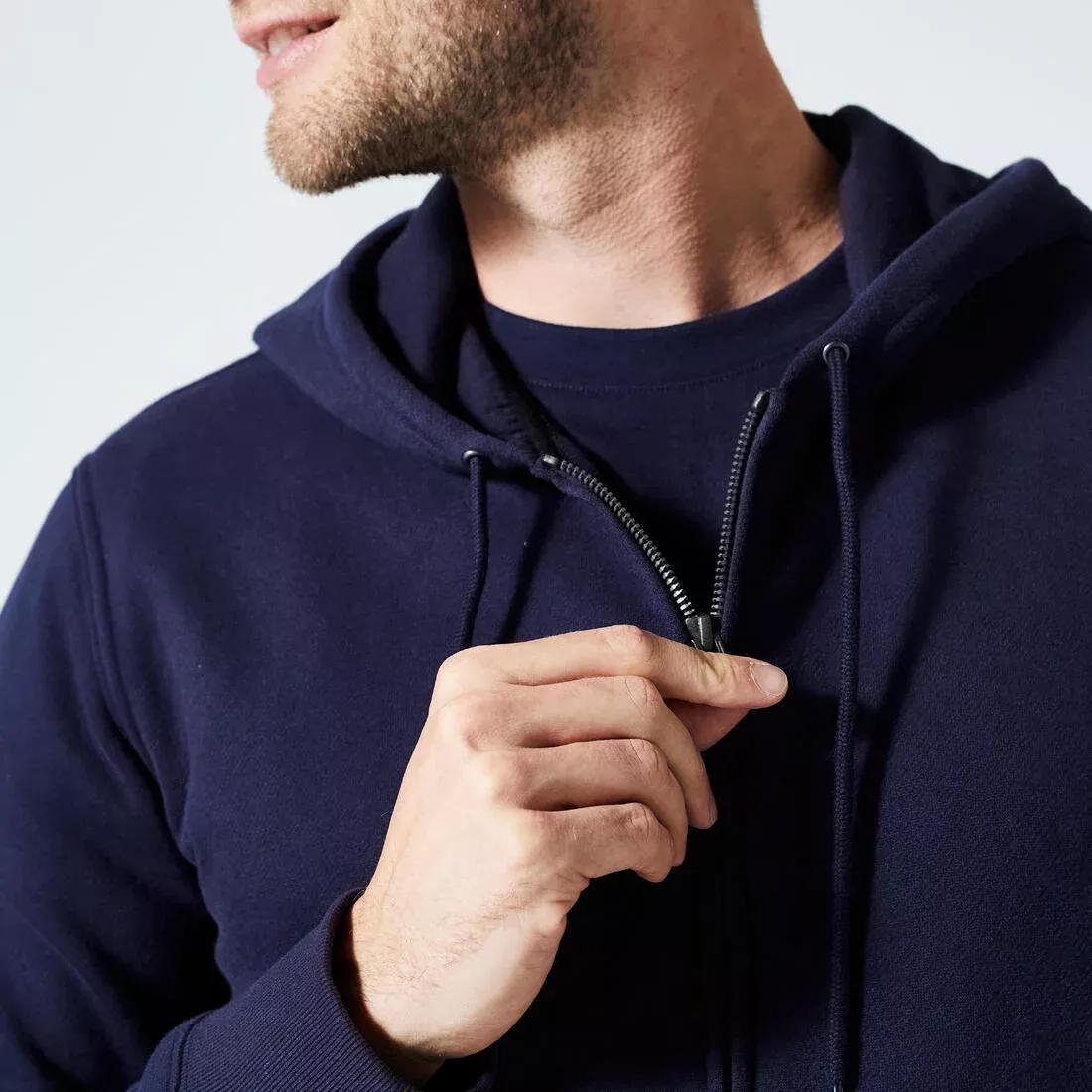 Men Sweatshirts Sweat Hood Zip 500, Blue, , large image number 9