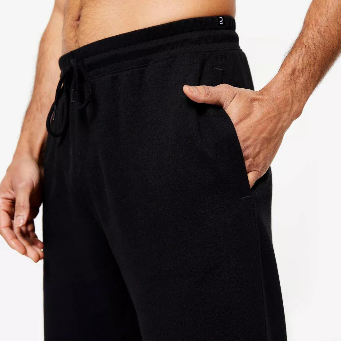 Men Fitness Jogging Bottoms - 500 Essentials, Khaki, No Color, large image number 3
