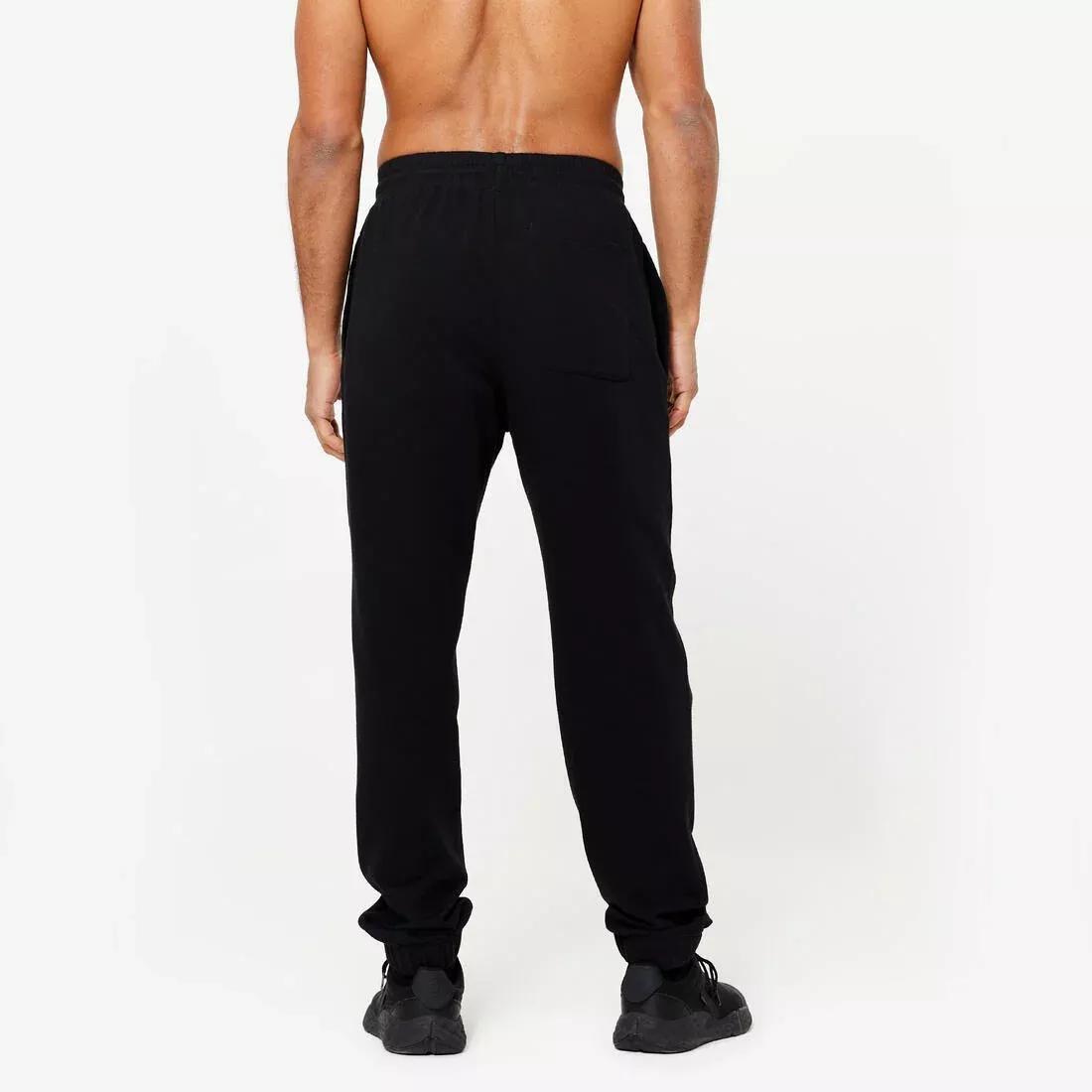 Men Fitness Jogging Bottoms - 500 Essentials, Khaki, No Color, large image number 4