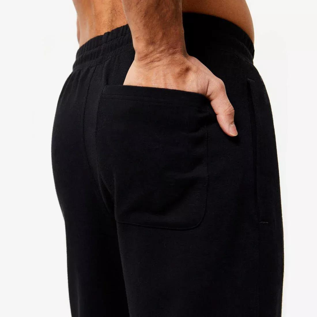 Men Fitness Jogging Bottoms - 500 Essentials, Khaki, No Color, large image number 6