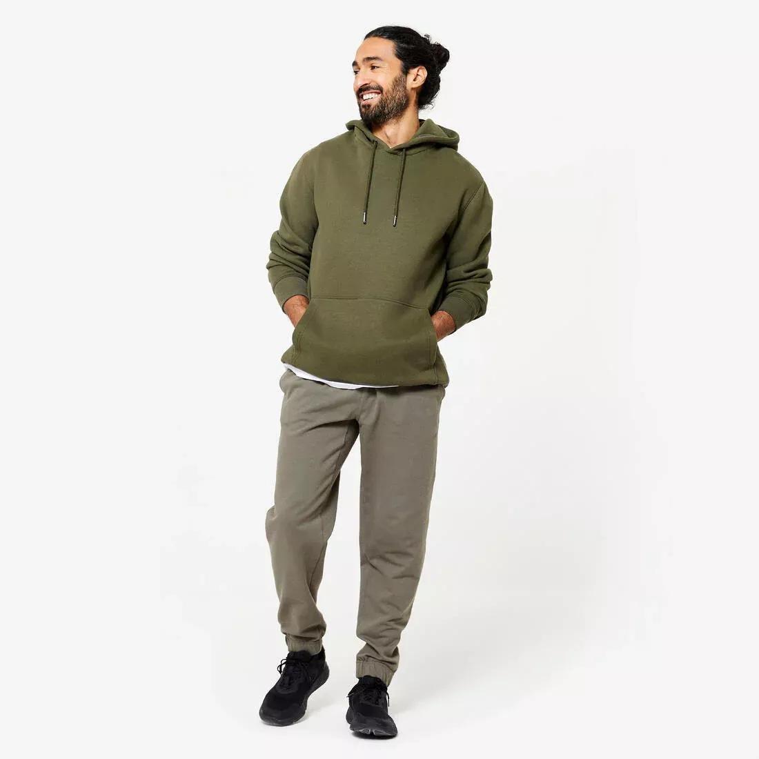 Men Fitness Jogging Bottoms - 500 Essentials, Khaki, No Color, large image number 9