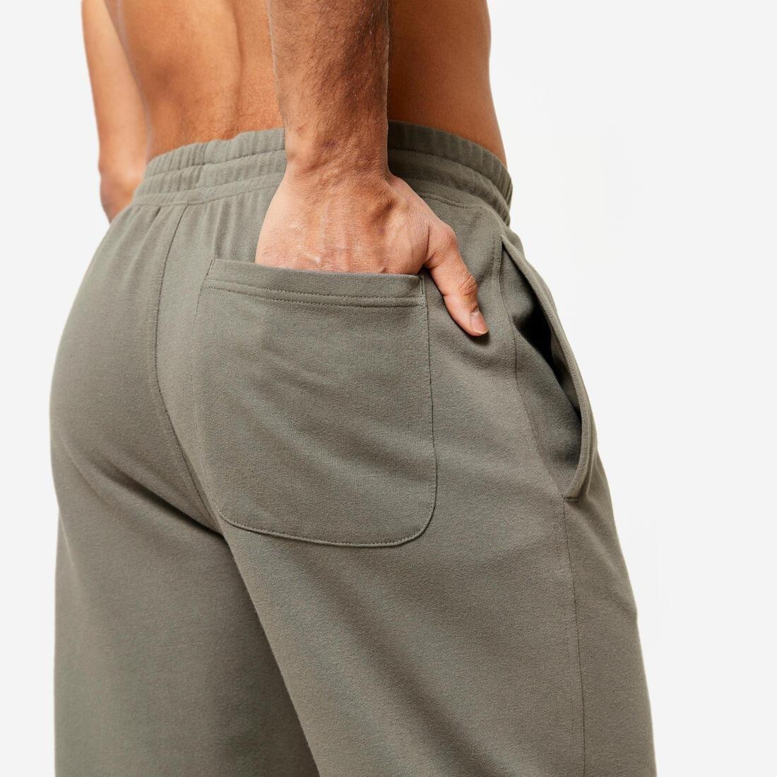 Men Fitness Jogging Bottoms - 500 Essentials, Khaki, No Color, large image number 10