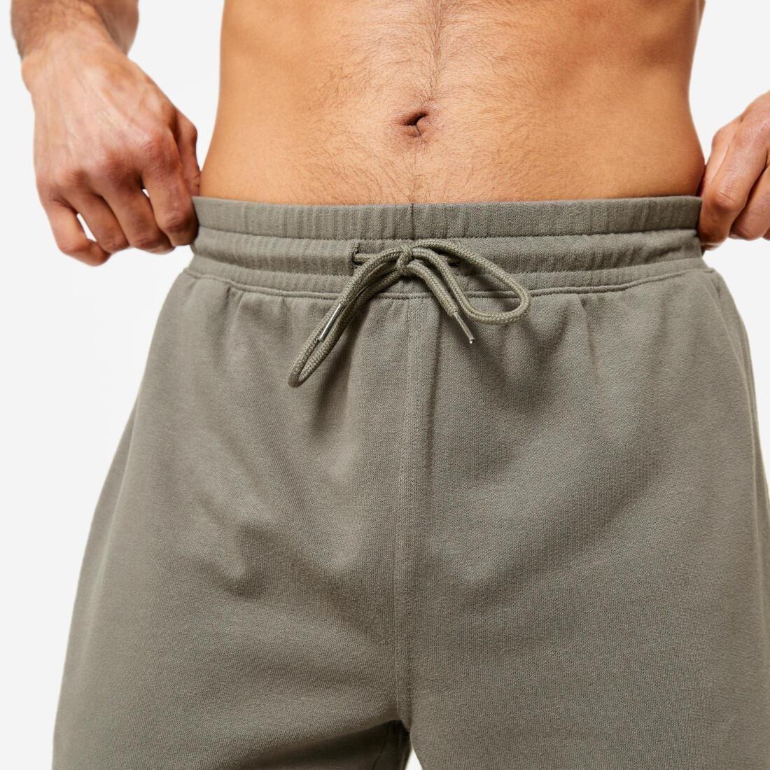 Men Fitness Jogging Bottoms - 500 Essentials, Khaki, No Color, large image number 12