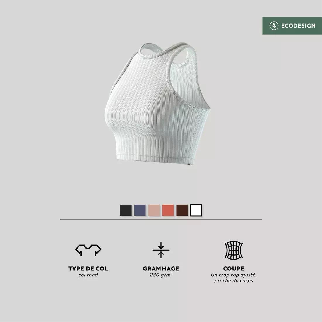 Women Cropped Tank Top, White, No Color, large image number 10