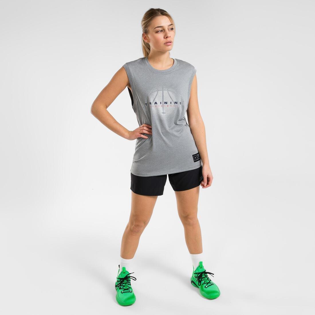 Unisex Sleeveless Basketball Jersey - Ts500, Grey, , large image number 2