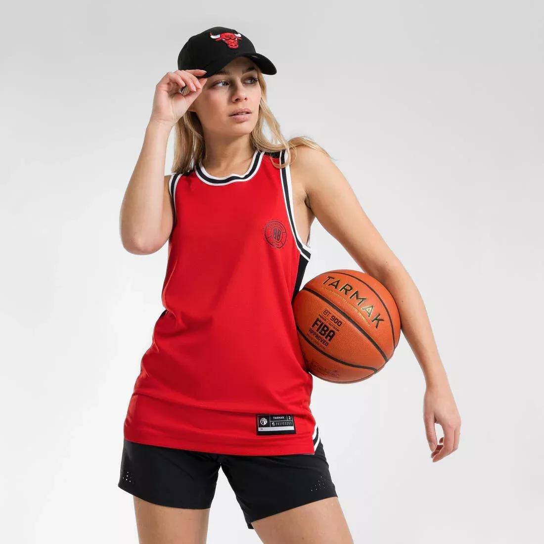 Adults Reversible Sleeveless Basketball Jersey - T500R, Red, No Color, large image number 3