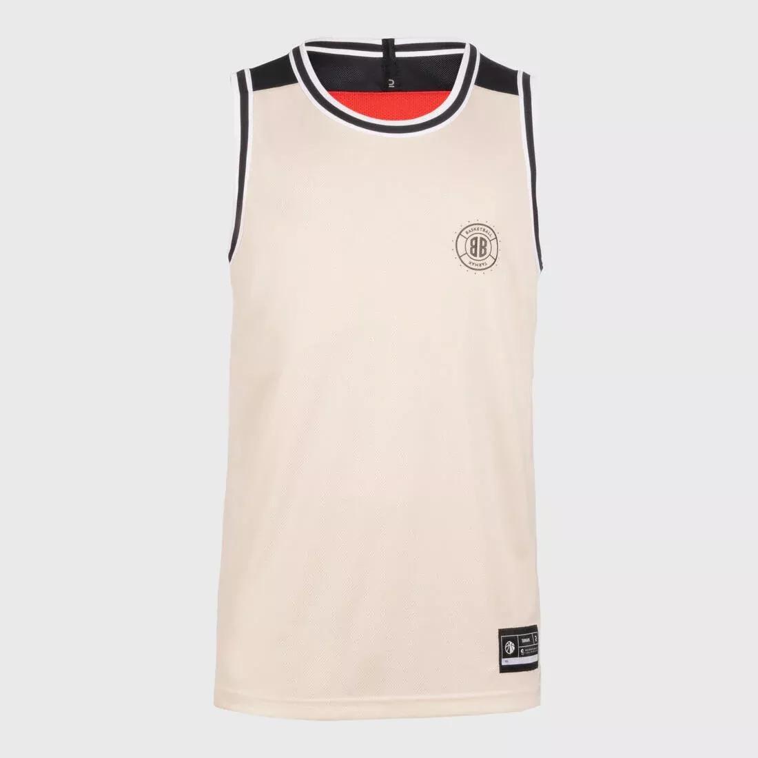 Adults Reversible Sleeveless Basketball Jersey - T500R, Red, No Color, large image number 5