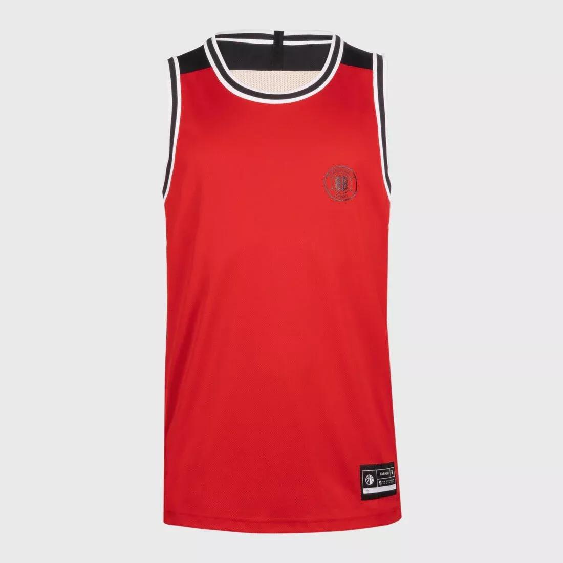 Adults Reversible Sleeveless Basketball Jersey - T500R, Red, No Color, large image number 6