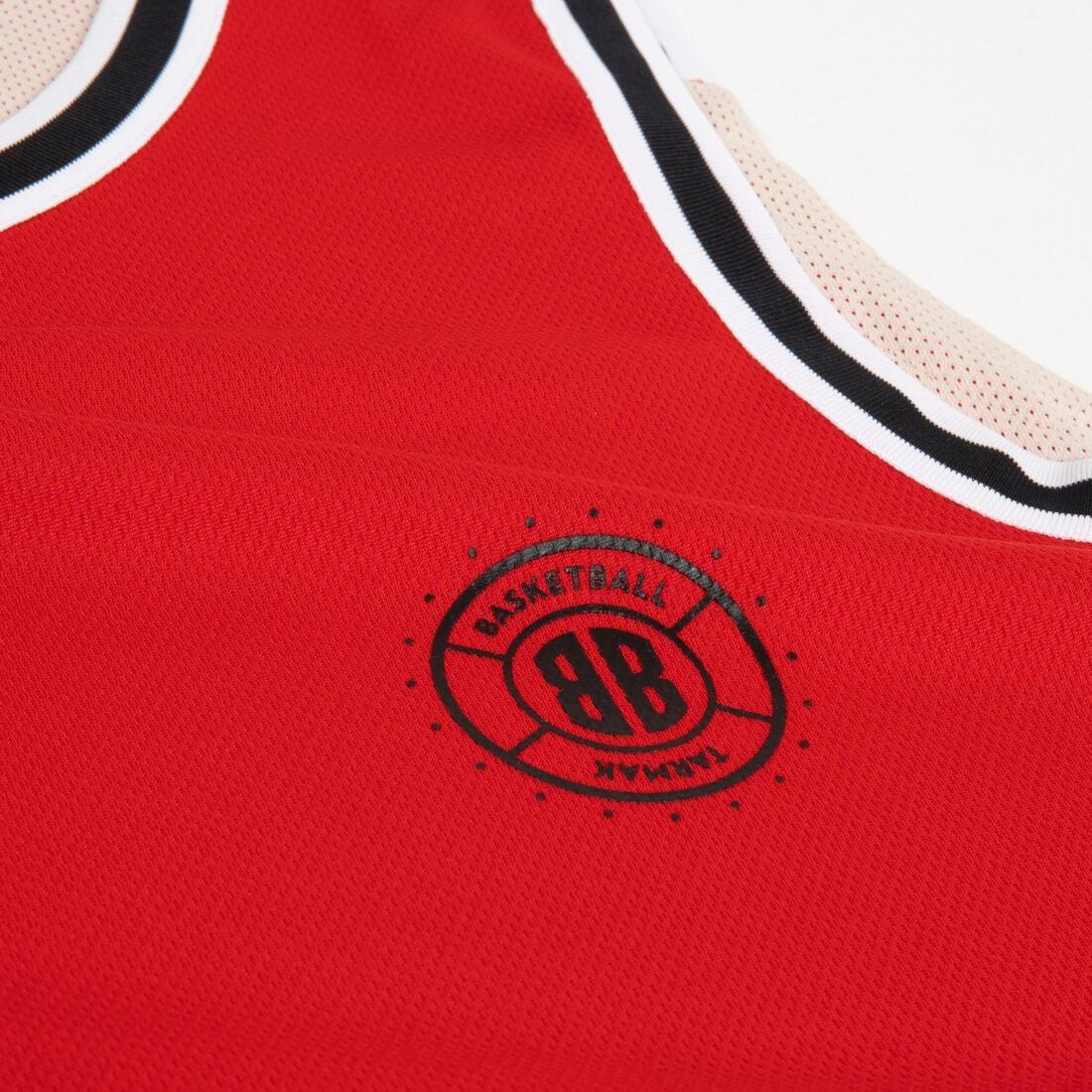 Adults Reversible Sleeveless Basketball Jersey - T500R, Red, No Color, large image number 8