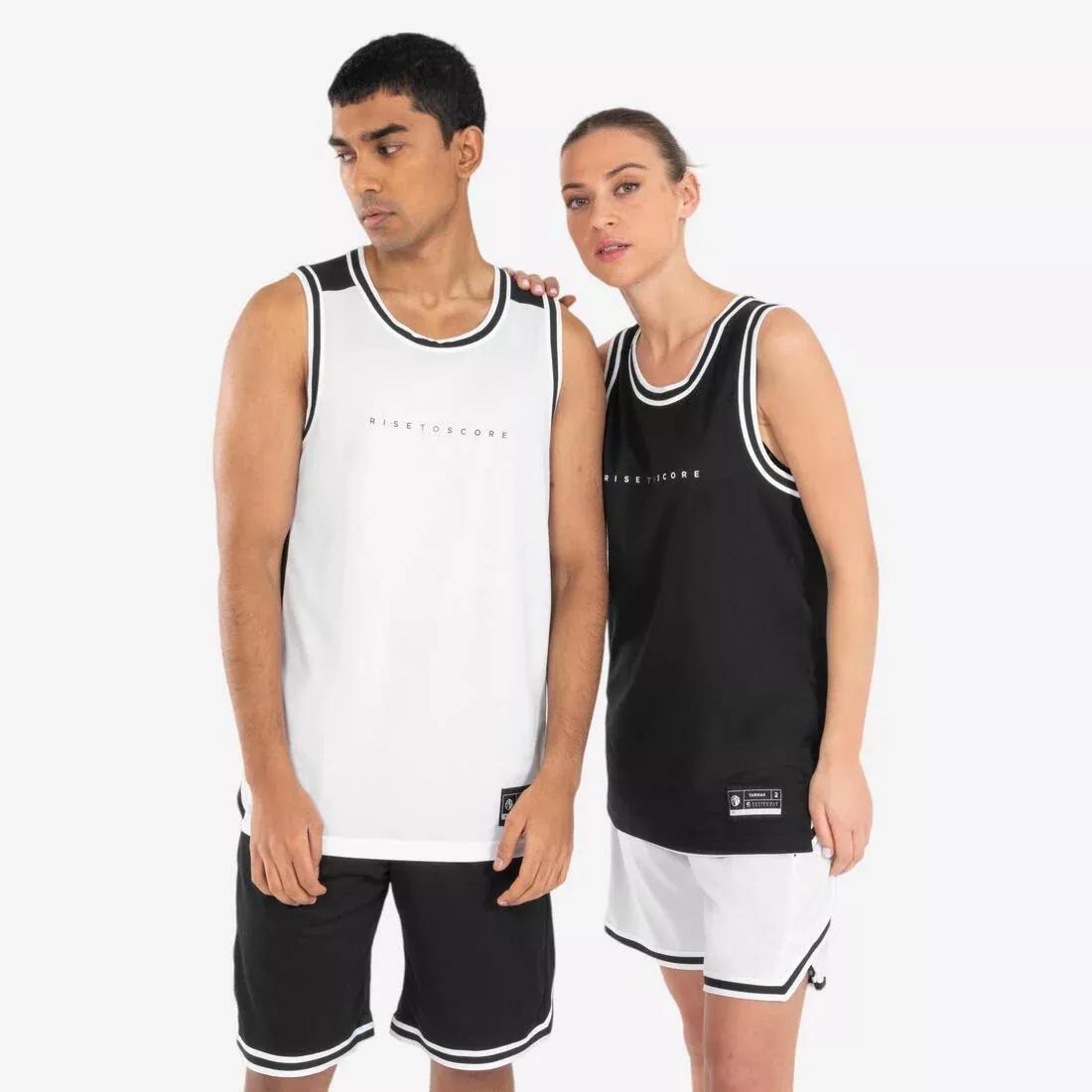 BLACK Men's/Women's Basketball Reversible Shorts SH500R, , large image number 1