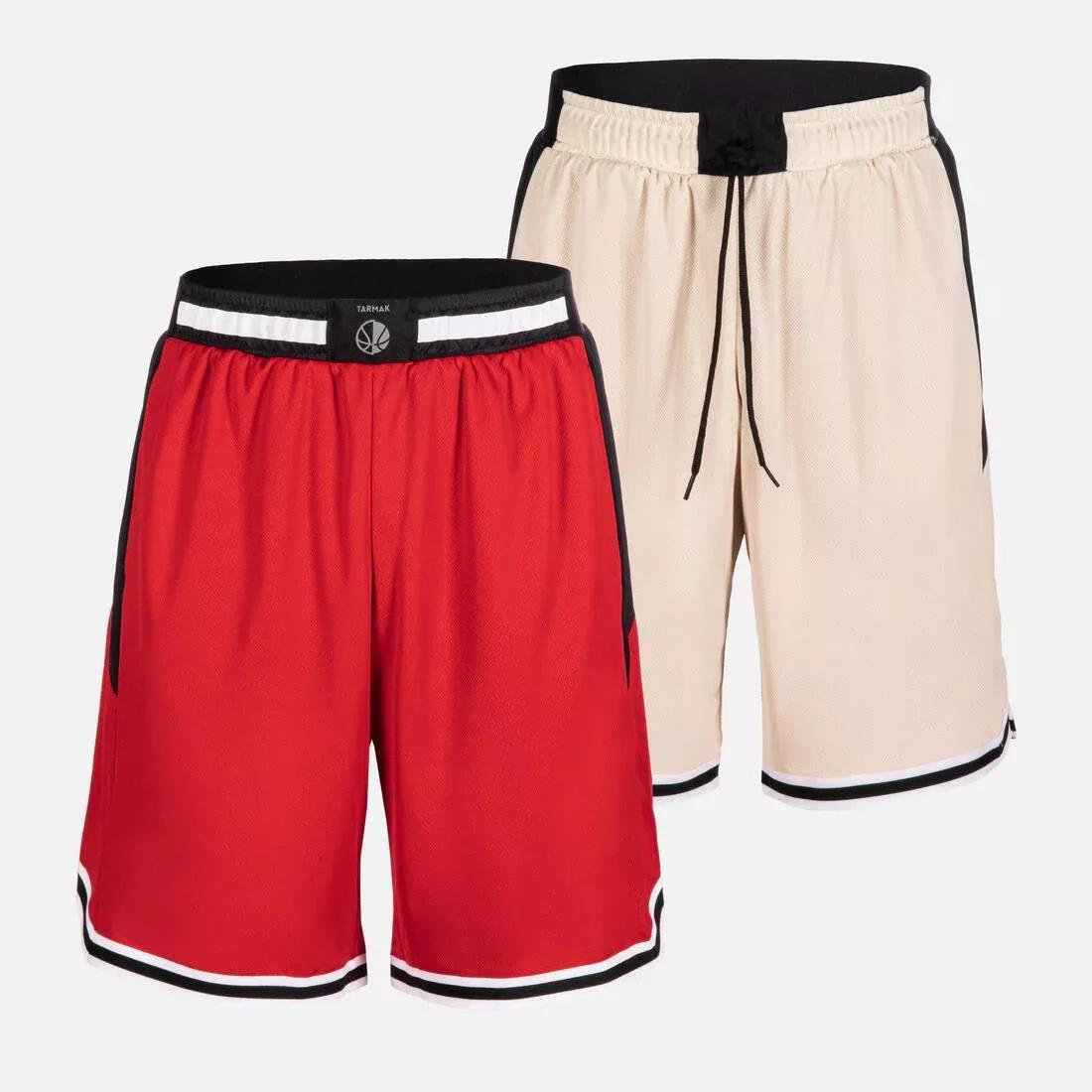 Adults Unisex Basketball Reversible Shorts - SH500R, Red, No Color, large image number 5