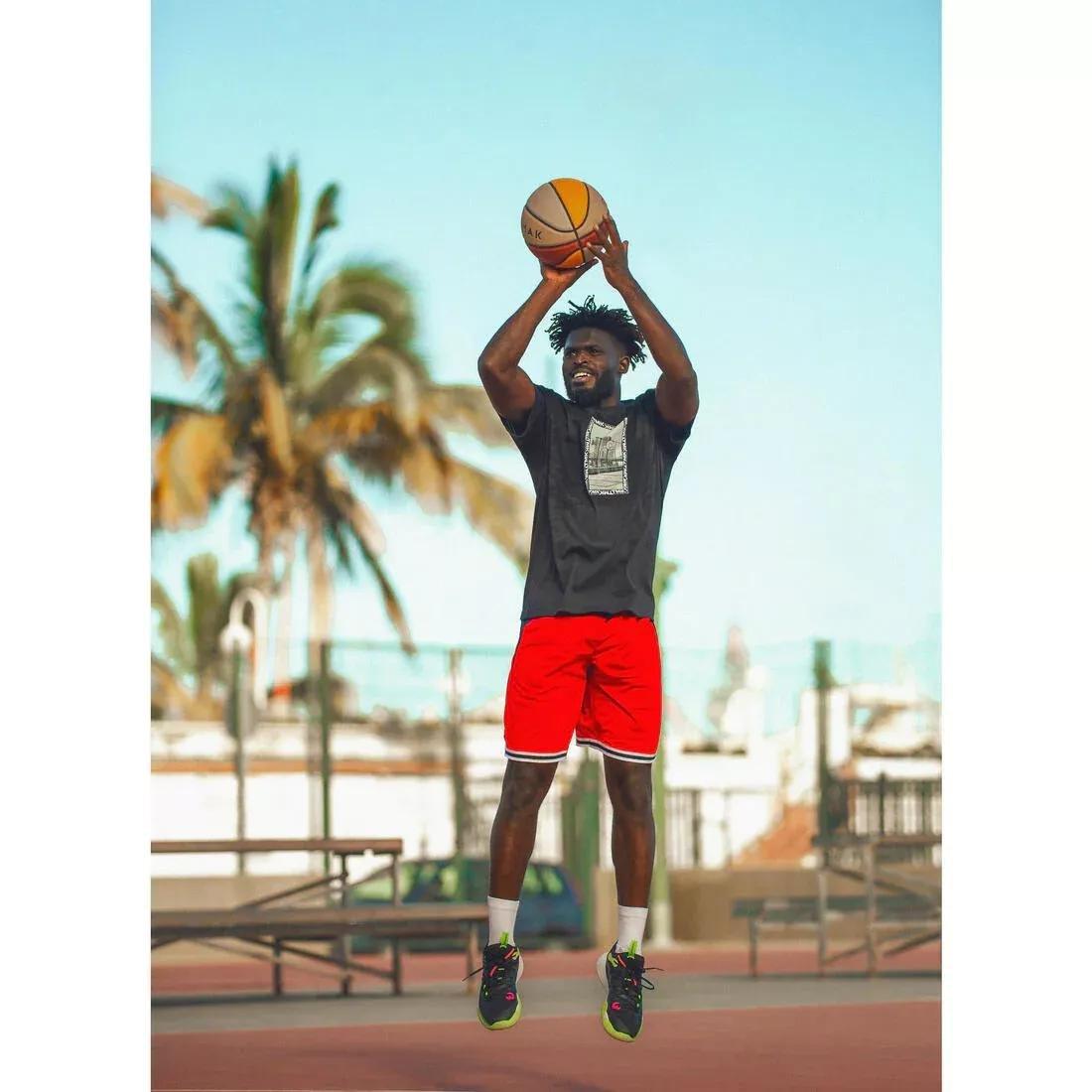 Adults Unisex Basketball Reversible Shorts - SH500R, Red, No Color, large image number 10