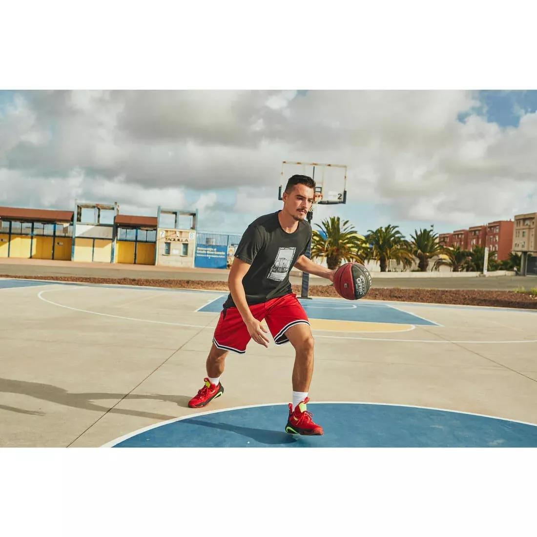 Adults Unisex Basketball Reversible Shorts - SH500R, Red, No Color, large image number 11