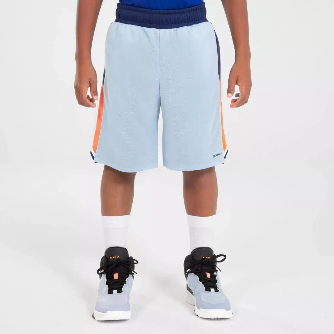 DREAMY BLUE Kids' Reversible Basketball Shorts SH500R, No Color, medium