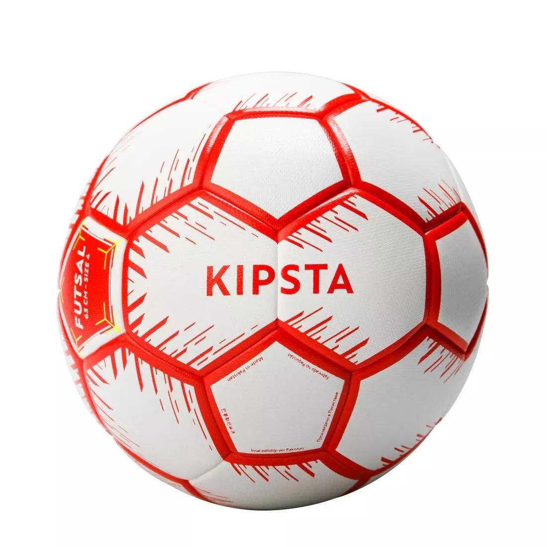 ULTRA WHITE Size 4 Futsal Ball (63 cm Perimeter) - Red/White, No Color, medium