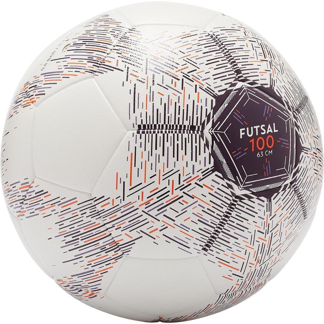 ULTRA WHITE Size 4 Futsal Ball (63 cm Perimeter) - Red/White, No Color, medium