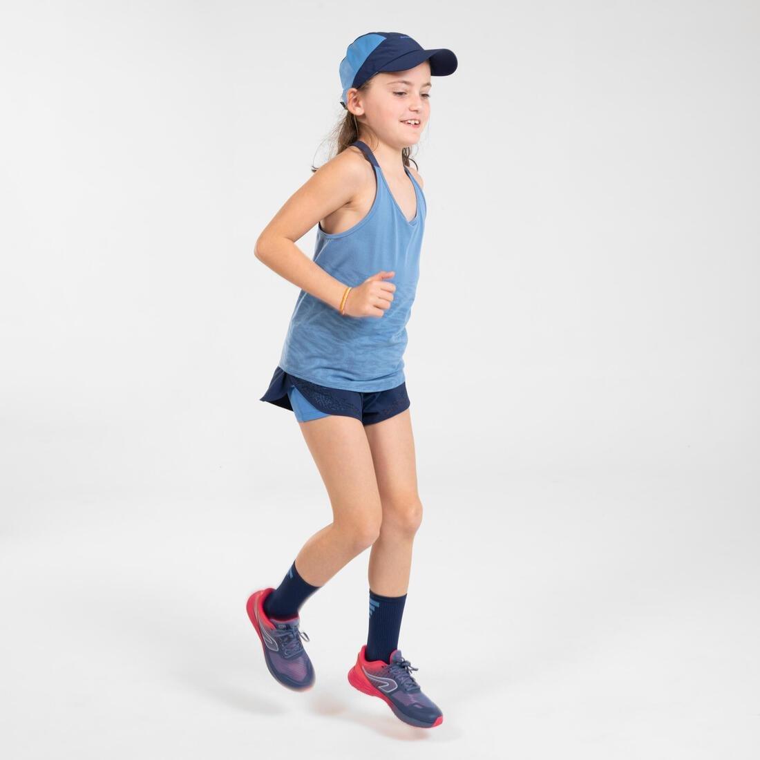 Kids Girls 2-In-1 Running Tight Shorts - Dry+, Navy, , large image number 5
