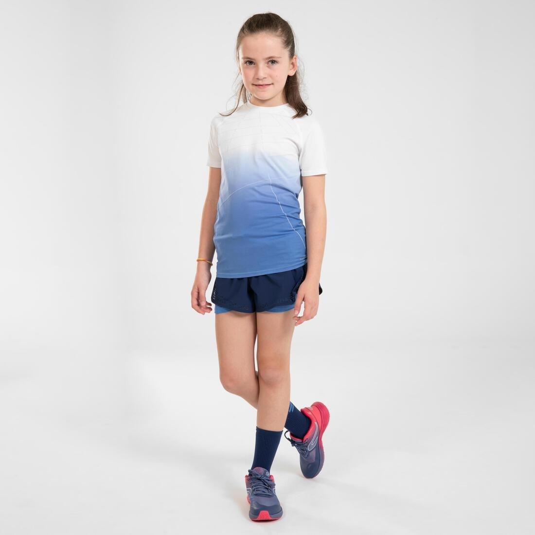 Kids Girls 2-In-1 Running Tight Shorts - Dry+, Navy, , large image number 12