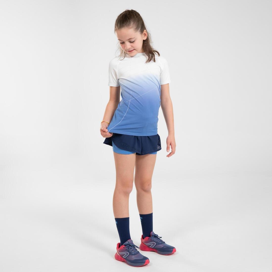Kids Girls 2-In-1 Running Tight Shorts - Dry+, Navy, , large image number 13