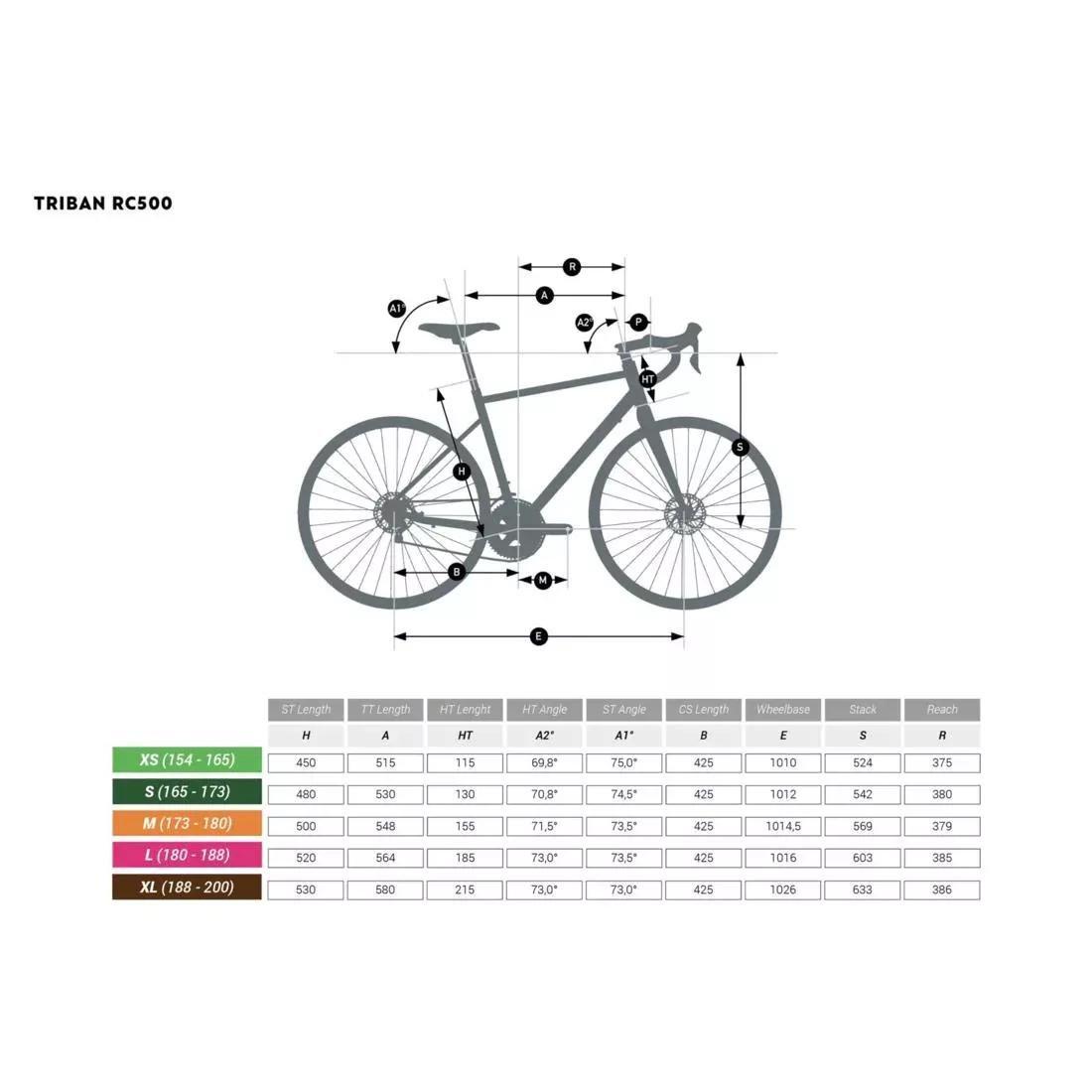 Unisex Road Bike - Rc500, Grey, No Color, medium