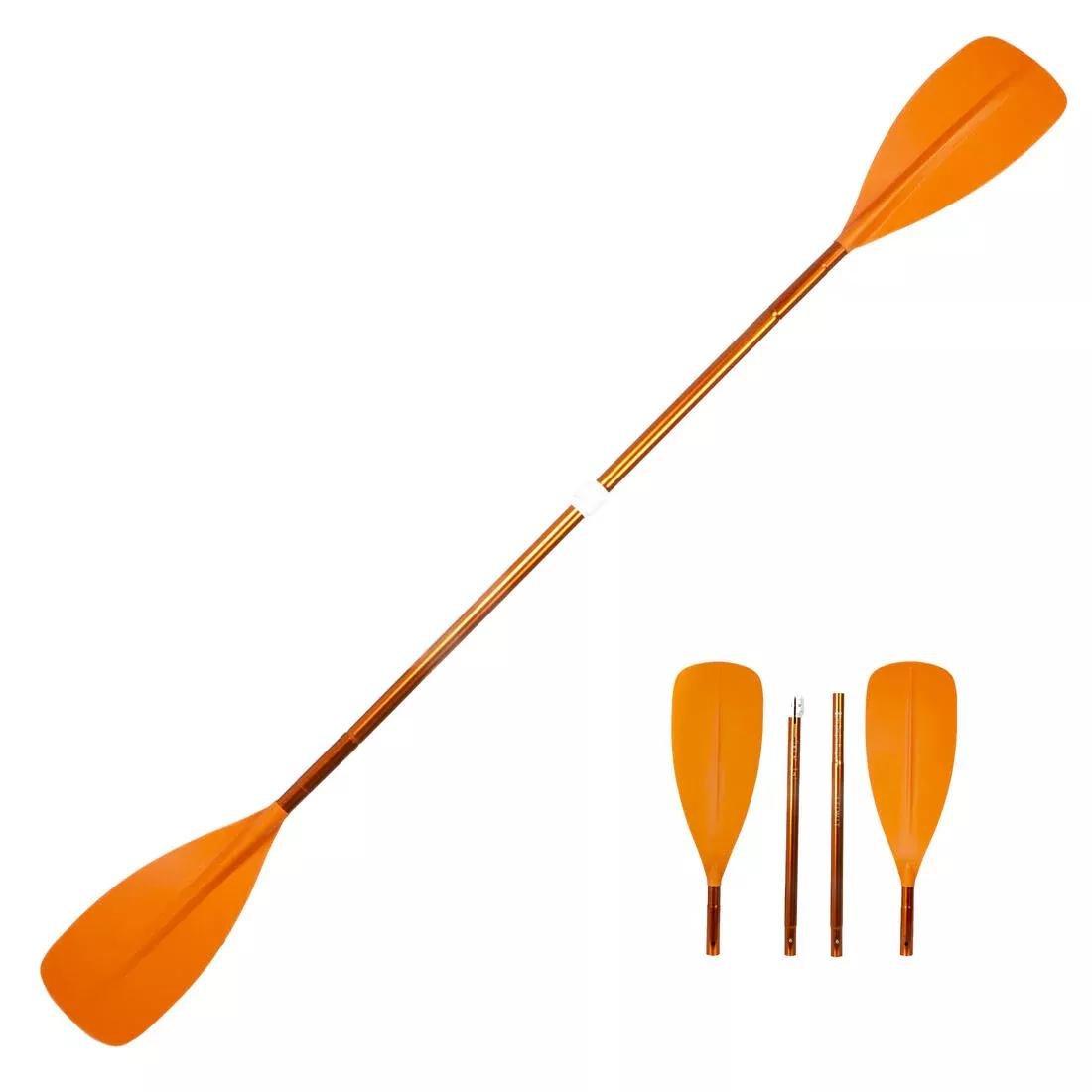Kayak/Packraft Paddle Symmetrical Adjustable 4-Part, Orange, No Color, large