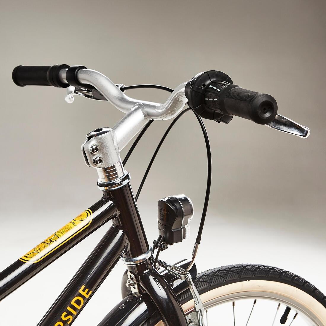 Kids Unisex 24 Inch Hybrid Bike - Riverside 500 9-12 Years, Black, No Color, large image number 3