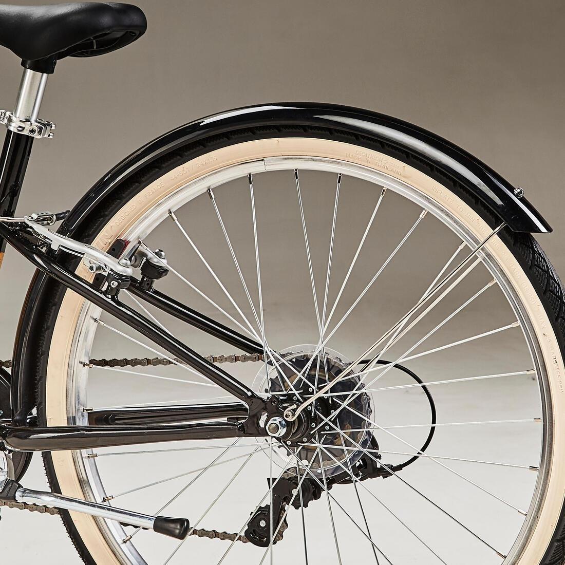 Kids Unisex 24 Inch Hybrid Bike - Riverside 500 9-12 Years, Black, No Color, large image number 5