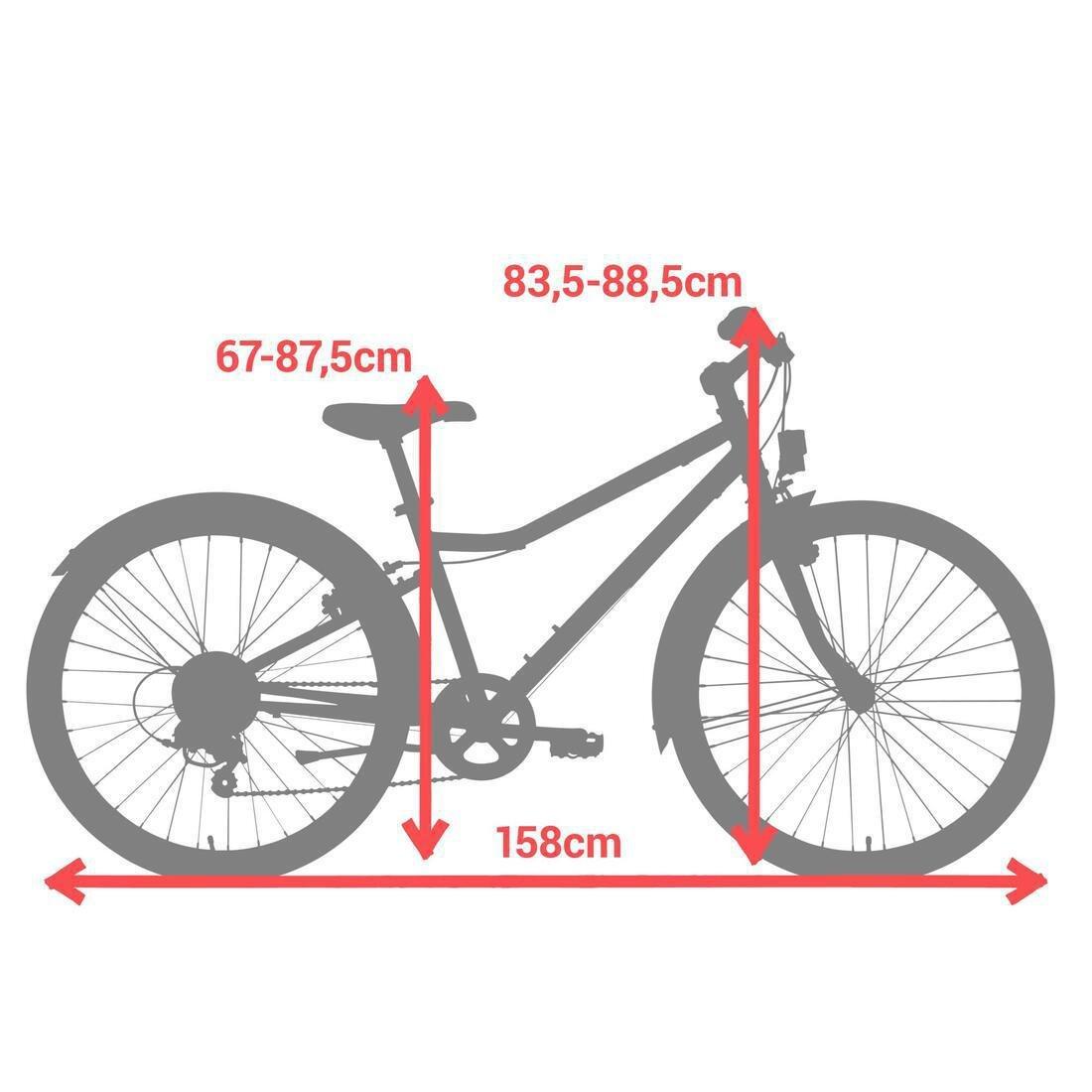 Kids Unisex 24 Inch Hybrid Bike - Riverside 500 9-12 Years, Black, No Color, large image number 7