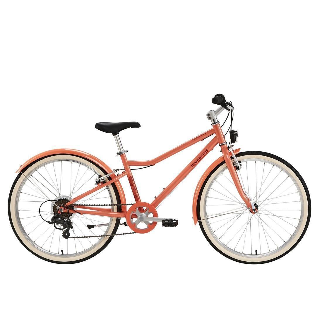 Kids Unisex 24 Inch Hybrid Bike - Riverside 500 9-12 Years, Black, No Color, large image number 8