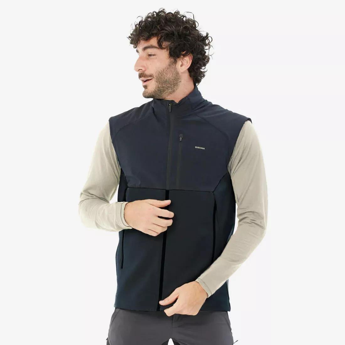 Men Mountain Walking Fleece Gilet - Mh500, Black, , large image number 0